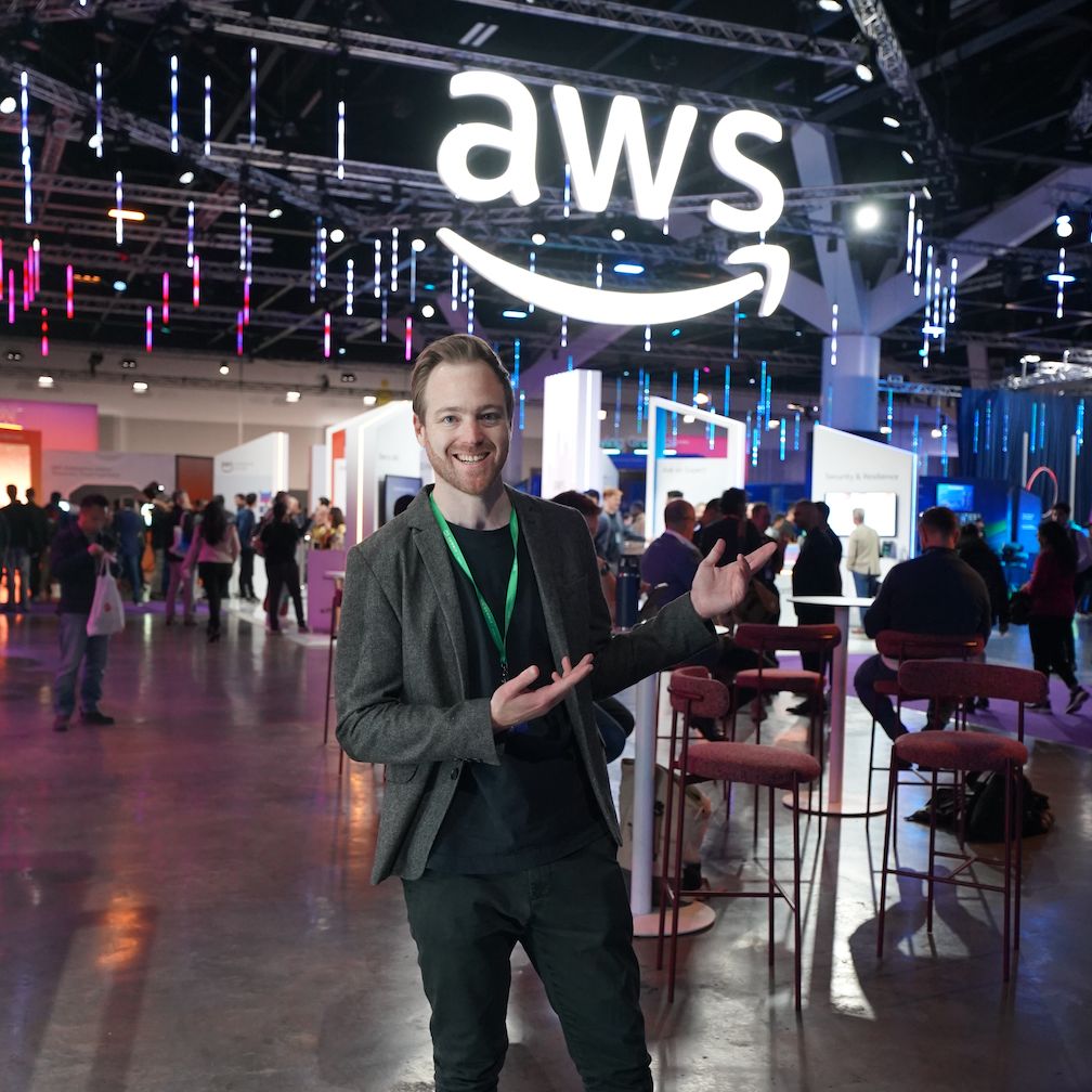 Thomas Nixon presenting at AWS Summit - AWS Serverless Community Builder